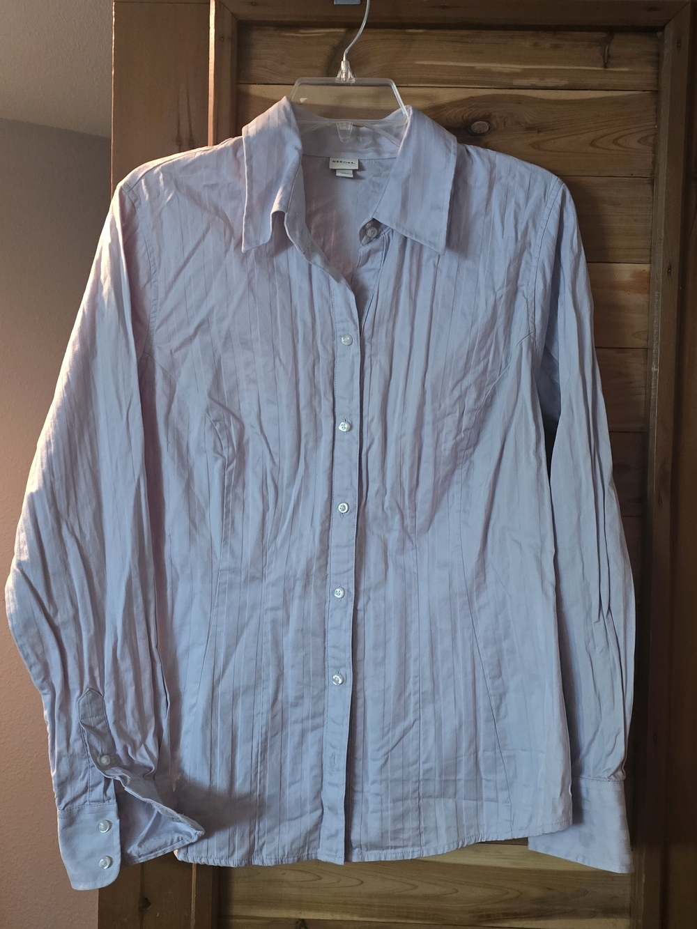 Light Gray Button-Front Dress Shirt
